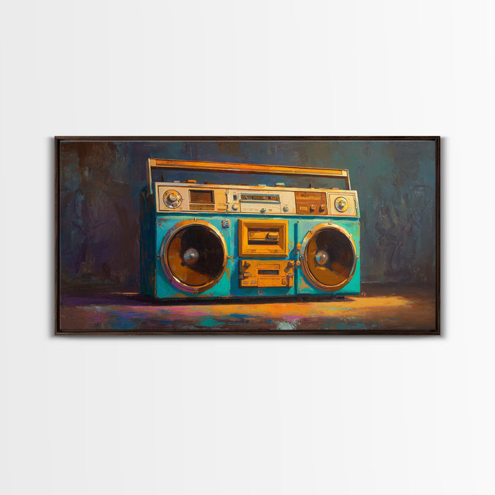 Hip Hop Boombox Framed Canvas Print, Music Studio Art, Minimalist Decor, Studio Decor, Fine Art, Rhythm, Scripture Wall Art, MSA-2x1-37