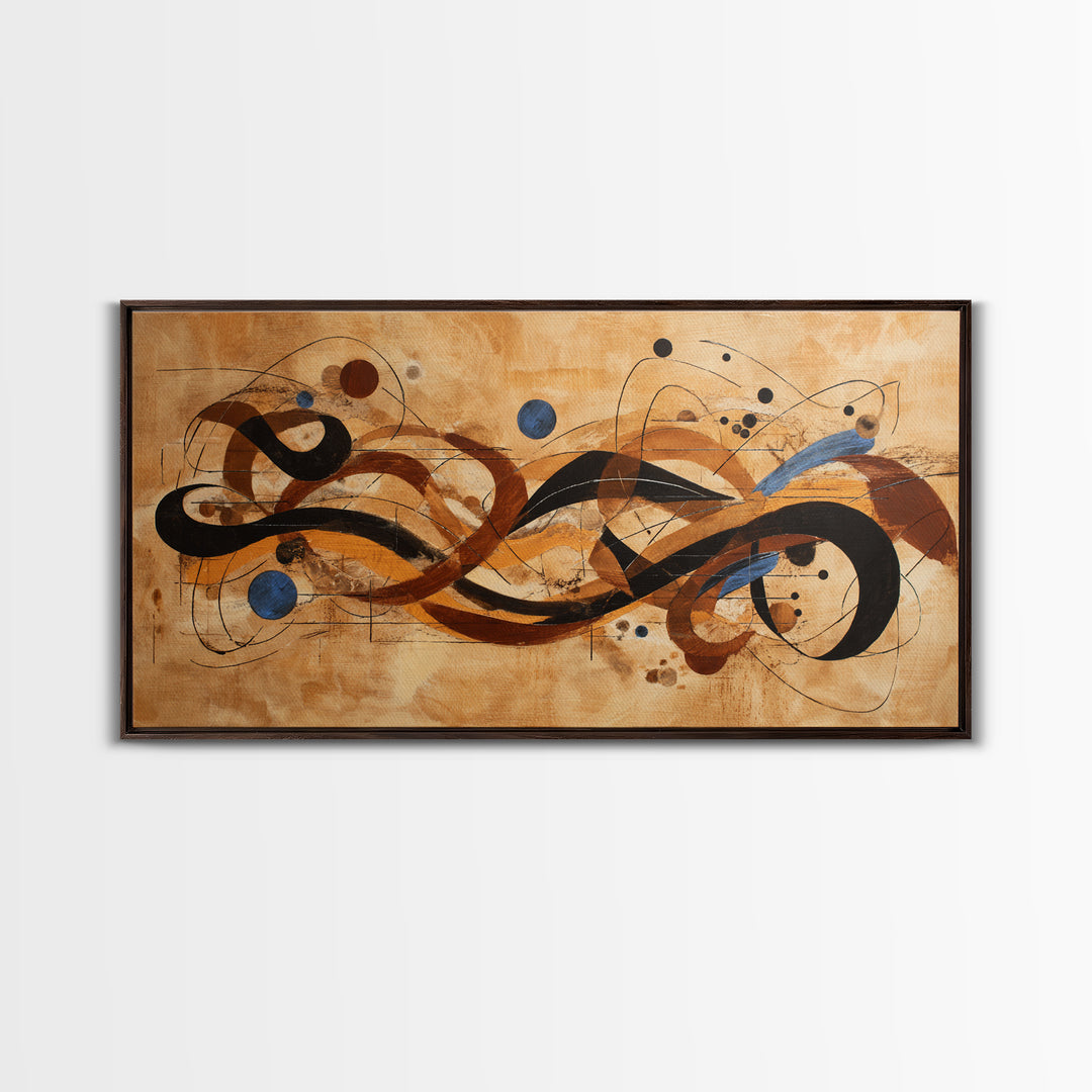 Abstract Rhythm Lines Like Painted Music Framed Canvas Print, Music Studio Art, Music Lover Gift, Studio Decor, Rhythm, MSA-2x1-67