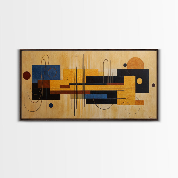 Album Cover Abstract Grid Framed Canvas Print, Music Studio Art, Home Decor, Studio Decor, Abstract Art, Rhythm, Music Wall Art, MSA-2x1-86