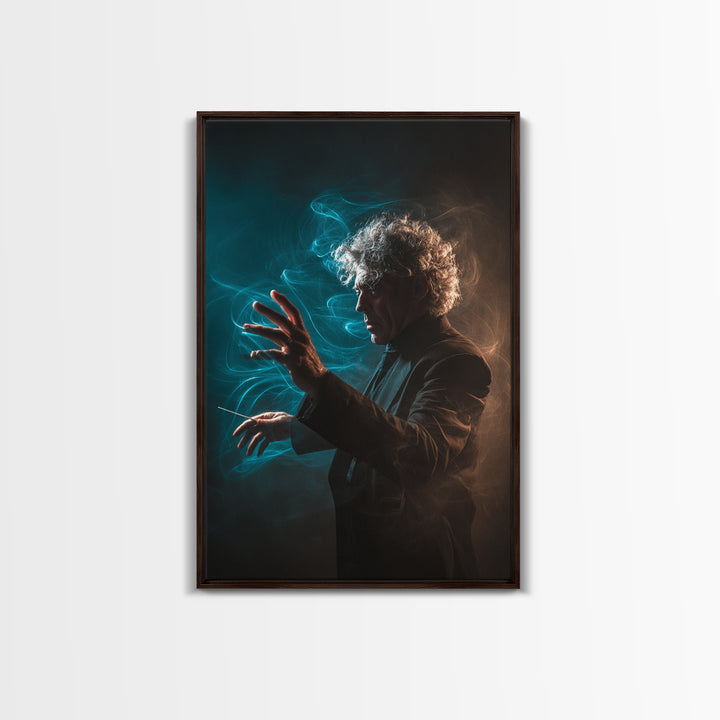 Orchestra Conductor Hands Framed Canvas Print, Music Studio Art, Art Print, Studio Decor, Fine Art, Rhythm, Digital Wall Art, MSA-2x3-100