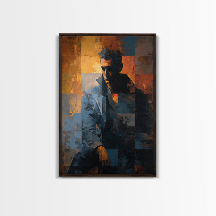 Album Cover Abstract Grid Framed Canvas Print, Music Studio Art, Boho Decor, Studio Decor, Fine Art, Rhythm, Printable Wall Art, MSA-2x3-2