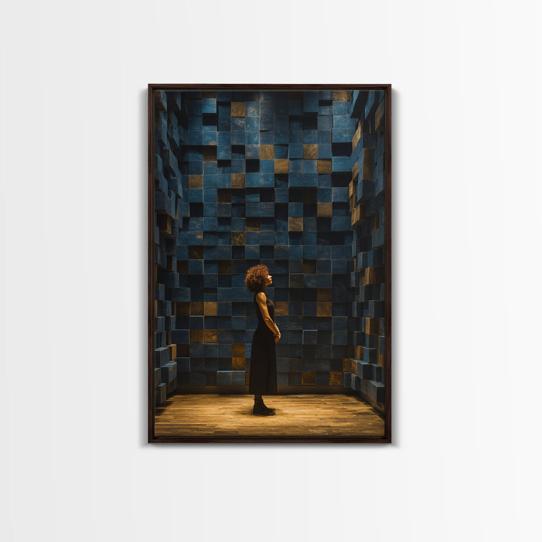 Soundproof Foam Pattern Transformed into Art Framed Canvas Print, Music Studio Art, Music Lover Gift, Studio Decor, Rhythm, MSA-2x3-3