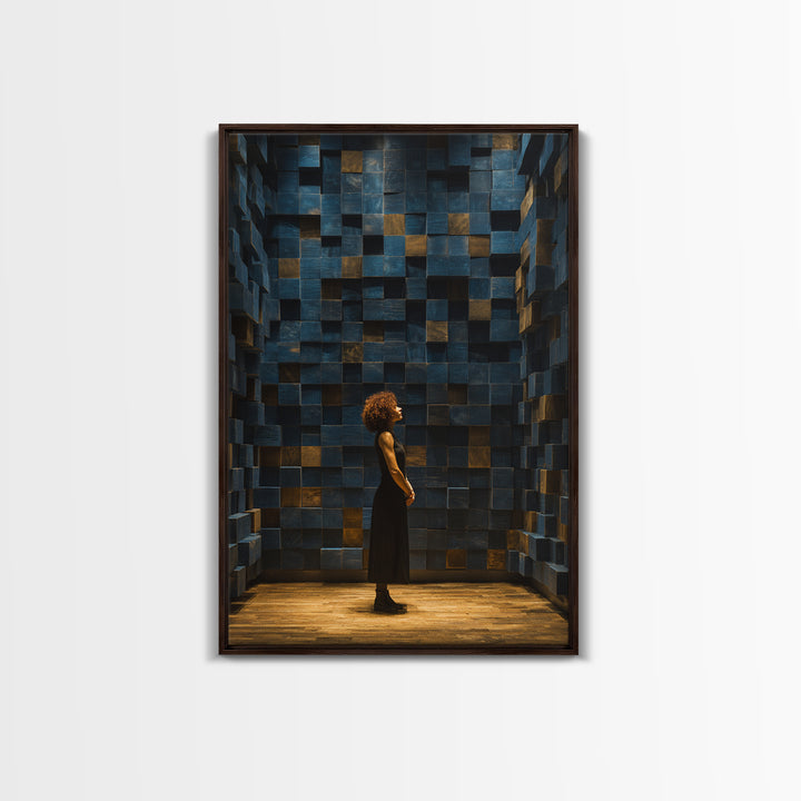 Soundproof Foam Pattern Transformed into Art Framed Canvas Print, Music Studio Art, Music Lover Gift, Studio Decor, Rhythm, MSA-2x3-3