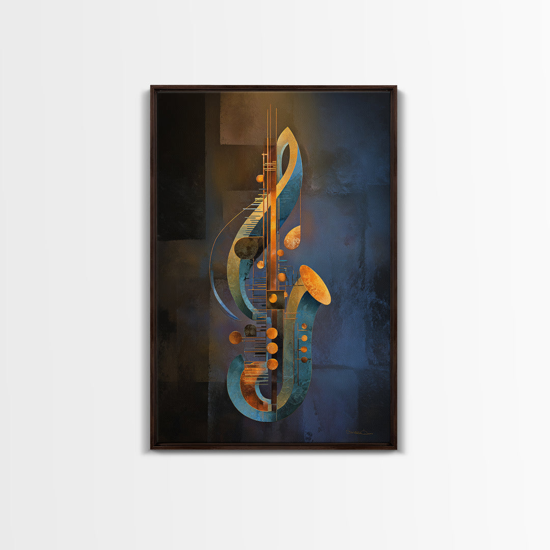 Musical Notes as Abstract Floating Shapes Without Canvas Print, Music Studio Art, Gifts for Musicians, Studio Decor, Rhythm, MSA-2x3-44
