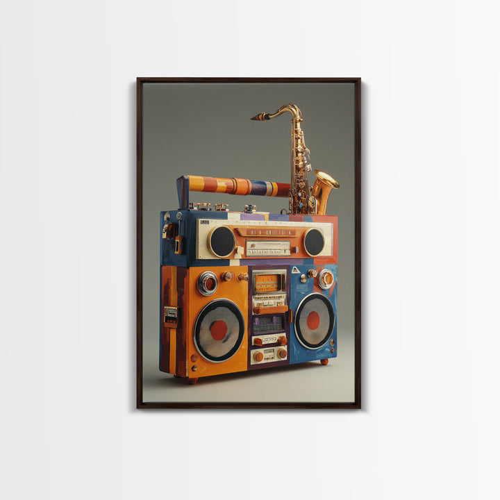 Hip Hop Boombox Canvas Print, Music Studio Art, Art Commission, Studio Decor, Rhythm, Watercolor Print, Commission Painting, MSA-2x3-49