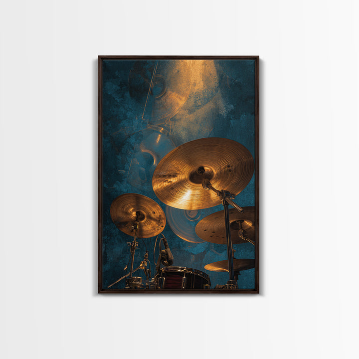 Gold Cymbal Closeup Framed Canvas Print, Music Studio Art, Neutral Decor, Studio Decor, Abstract Art, Rhythm, Wall Art, MSA-2x3-56
