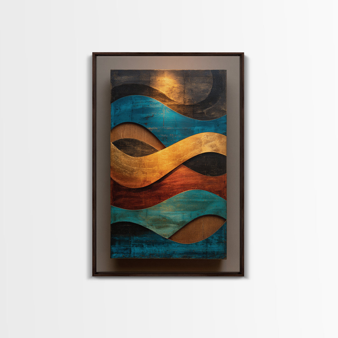 Abstract Sound Wave Framed Canvas Print, Music Studio Art, Wall Art, Studio Decor, Abstract Art, Rhythm, Trendy Wall Art, MSA-2x3-60