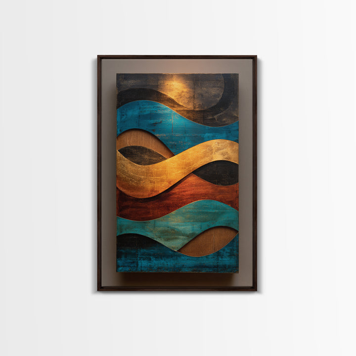 Abstract Sound Wave Framed Canvas Print, Music Studio Art, Wall Art, Studio Decor, Abstract Art, Rhythm, Trendy Wall Art, MSA-2x3-60