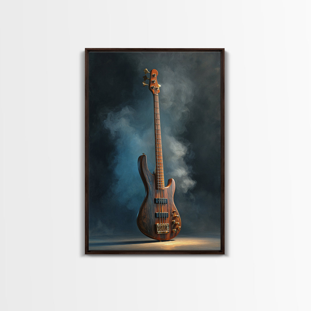 Bass Guitar Closeup Framed Canvas Print, Music Studio Art, Scripture Wall Art, Studio Decor, Fine Art, Rhythm, Travel Wall Art, MSA-2x3-69