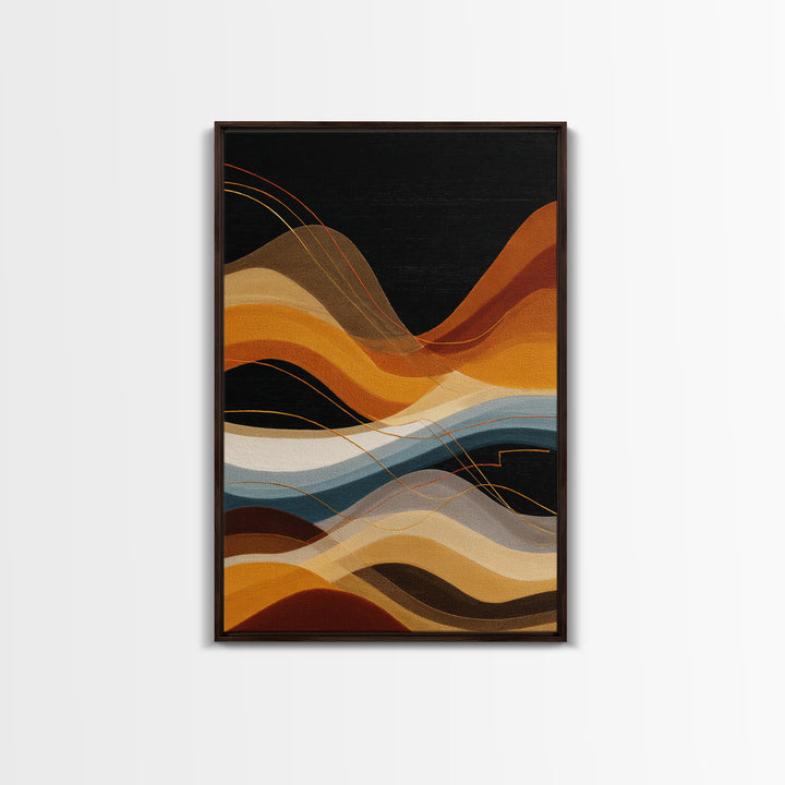 Abstract Sound Wave Framed Canvas Print, Music Studio Art, Travel Wall Art, Studio Decor, Abstract Art, Rhythm, Boho Decor, MSA-2x3-84