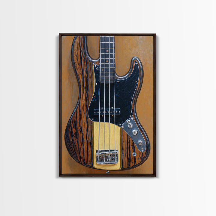 Bass Guitar Closeup Framed Canvas Print, Music Studio Art, Scripture Wall Art, Studio Decor, Fine Art, Rhythm, Travel Wall Art, MSA-2x3-93