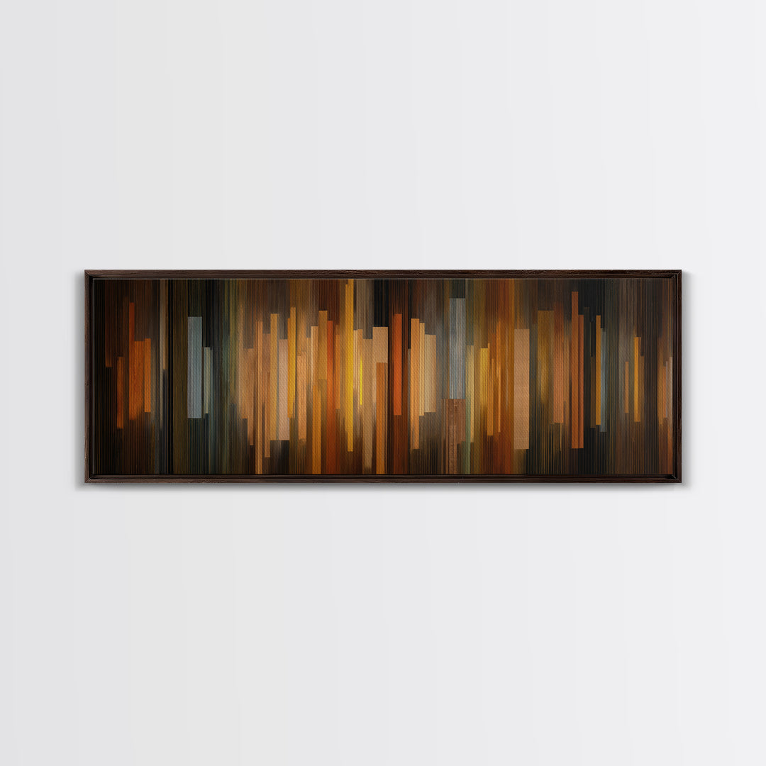 Abstract Rhythm Lines Like Painted Music Framed Canvas Print, Music Studio Art, Music Lover Gift, Studio Decor, Rhythm, MSA-3x1-15