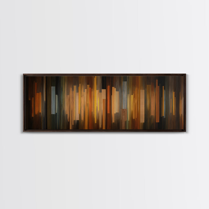 Abstract Rhythm Lines Like Painted Music Framed Canvas Print, Music Studio Art, Music Lover Gift, Studio Decor, Rhythm, MSA-3x1-15