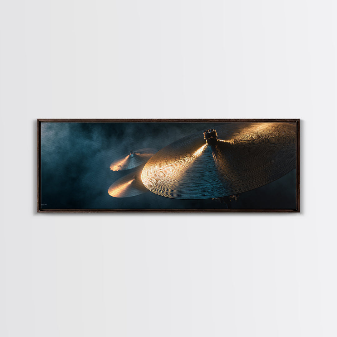 Gold Cymbal Closeup Canvas Print, Music Studio Art, Gallery Decor, Studio Decor, Fine Art, Rhythm, Contemporary Art, Wall Art, MSA-3x1-40
