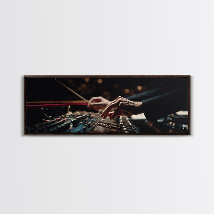 Orchestra Conductor Hands Framed Canvas Print, Music Studio Art, Boho Decor, Studio Decor, Fine Art, Rhythm, Printable Wall Art, MSA-3x1-60