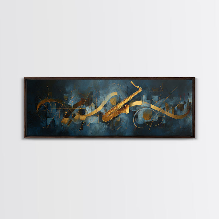 Abstract Rhythm Lines Like Painted Music Framed Canvas Print, Music Studio Art, Digital Wall Art, Studio Decor, Abstract Art, MSA-3x1-87