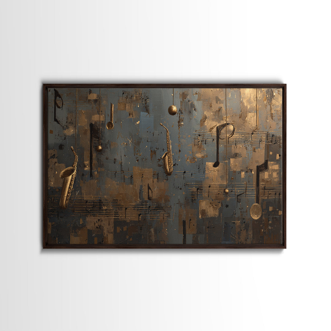 Musical Notes as Abstract Floating Shapes Without Canvas Print, Music Studio Art, Music Wall Art, Studio Decor, Abstract Art, MSA-3x2-16