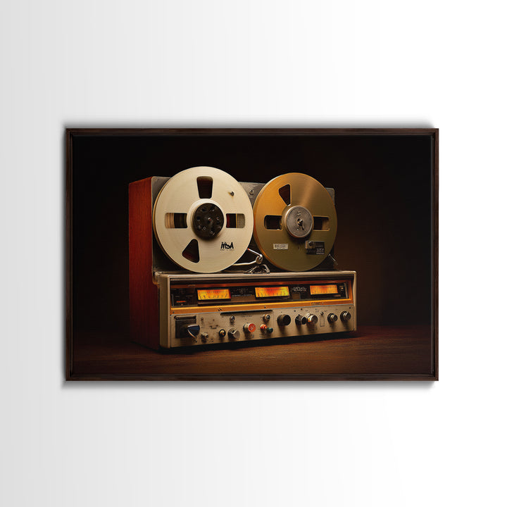 Recording Tape Reel Framed Canvas Print, Music Studio Art, Printable Art, Studio Decor, Rhythm, Music Art, Man Cave Decor, MSA-3x2-18