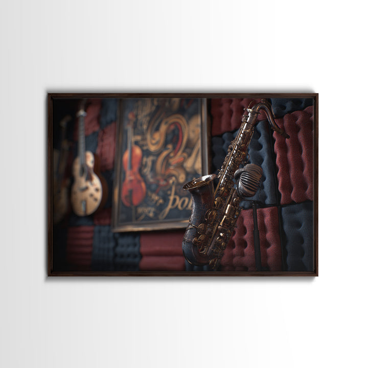 Soundproof Foam Pattern Transformed into Art Framed Canvas Print, Music Studio Art, Painting from Photo, Studio Decor, Rhythm, MSA-3x2-23