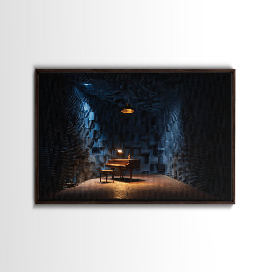 Soundproof Foam Pattern Transformed into Art Framed Canvas Print, Music Studio Art, Room Decor, Studio Decor, Oil Painting, MSA-3x2-47