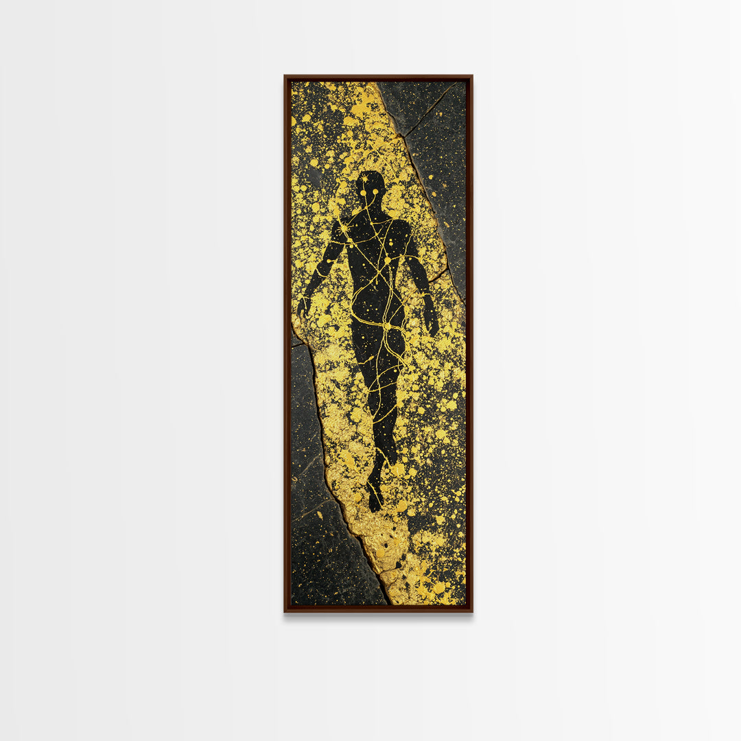 Uranus Greek God Gold Canvas Art, Primordial Sky Deity Wall Print, Mythology Starry Night Artwork, Real Wood Framed Canvas Print