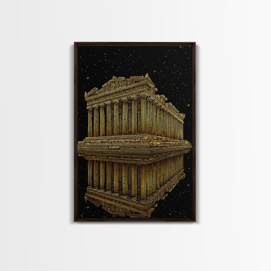 The Parthenon of Stars – Reflections of an Ancient Empire, Canvas Art, Canvas Gold Print, Canvas Wall Art, Man Cave Decor