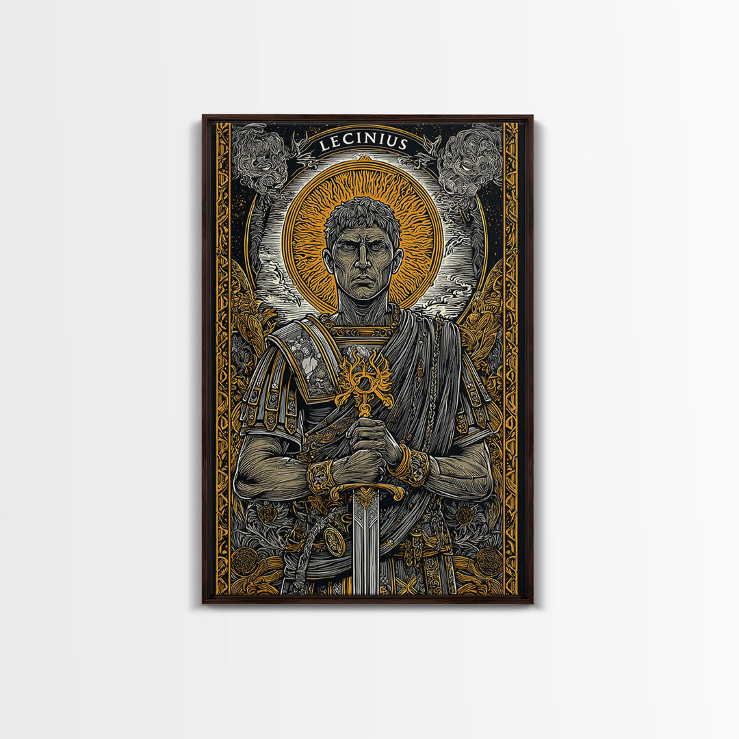 Hestia With Eternal Flame, Goddess Of Hearth, Greek Mythology Canvas Gold Art, Fire Goddess Wall Print, Real Wood Frame