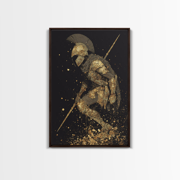 Medusa Head Canvas Gold Canvas Print, Mythological Serpent Hair Art, Ancient Creature Wall Decor, Classical Fantasy Artwork Frame