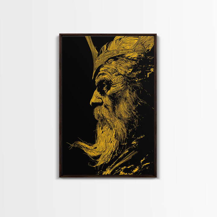 Canvas Gold Canvas Print, Abstract Face Art, Luxury Modern Wall Decor, Surreal Lips Artwork, Real Wood Frame Home Art