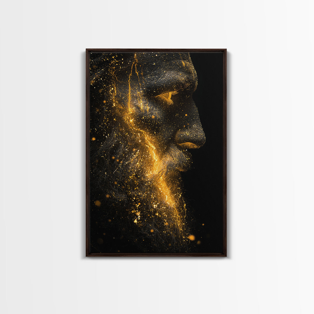 Augustus Caesar Canvas Gold Canvas Print, Classical Roman Wall Art, Regal Historical Decor, Myth Inspired Artwork, Wood Frame