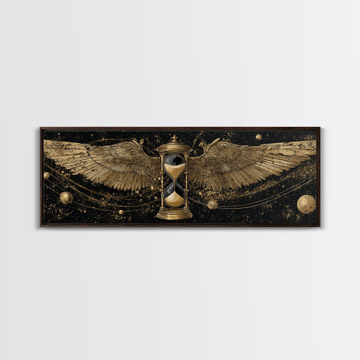 Astraeus Titan Of Stars Artwork, Greek Mythology Gold Canvas Print, Celestial Titan Wall Art, Real Wood Frame