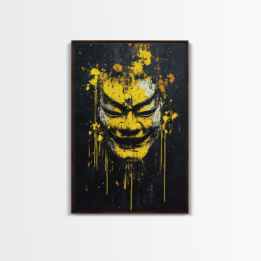 Fierce Leopard Splatter Portrait, Gold Canvas Art, Wildlife Canvas Print, Real Wood Frame, Animal Wall Decor, Jungle Spirit Artwork