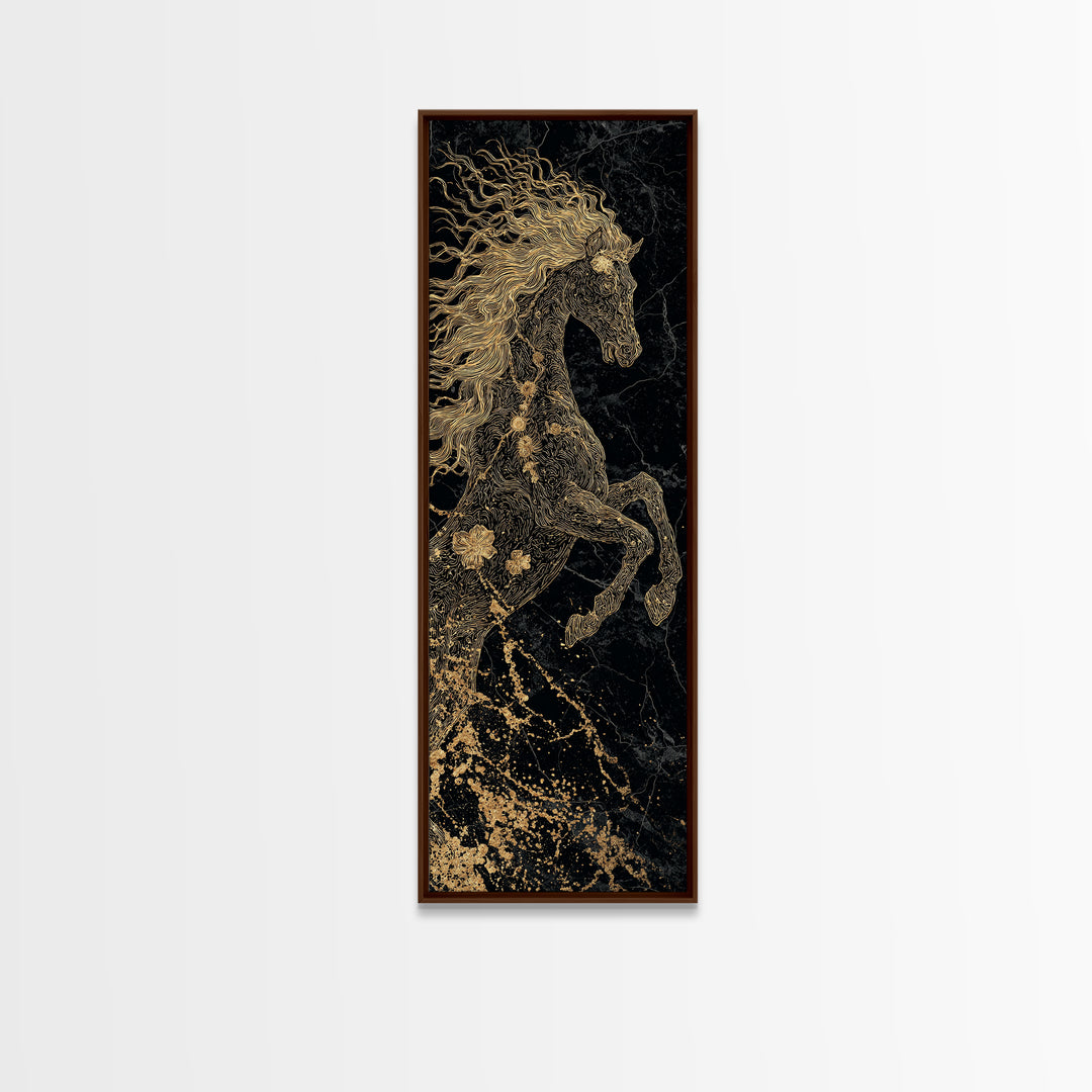 Norse Goddess Freyja Canvas Gold Art, Nordic Mythology Canvas Art for Dad Gift or Office Wall Decor, Elegant Viking Theme in Real Wood Frame