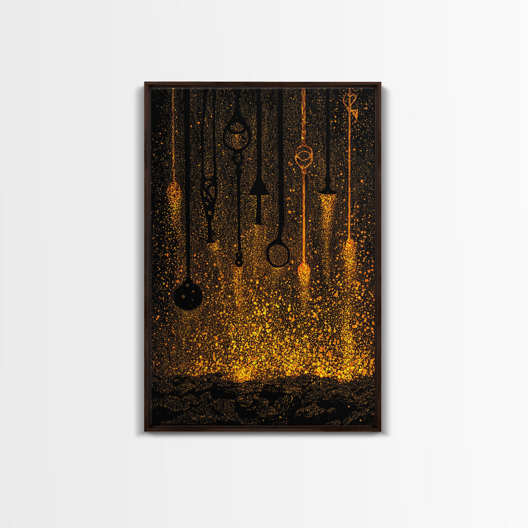 Baldur Norse Myth Canvas Gold Art Canvas Art – Viking God Wall Decor, Nordic Mythology Office Art or Man Cave Gift, wood frame