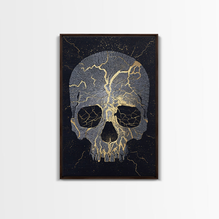 Canvas Art Canvas Gold Art of Norse Giant Ymir | Nordic Mythology Wall Art Framed in Real Wood | Viking Decor for Office or Study