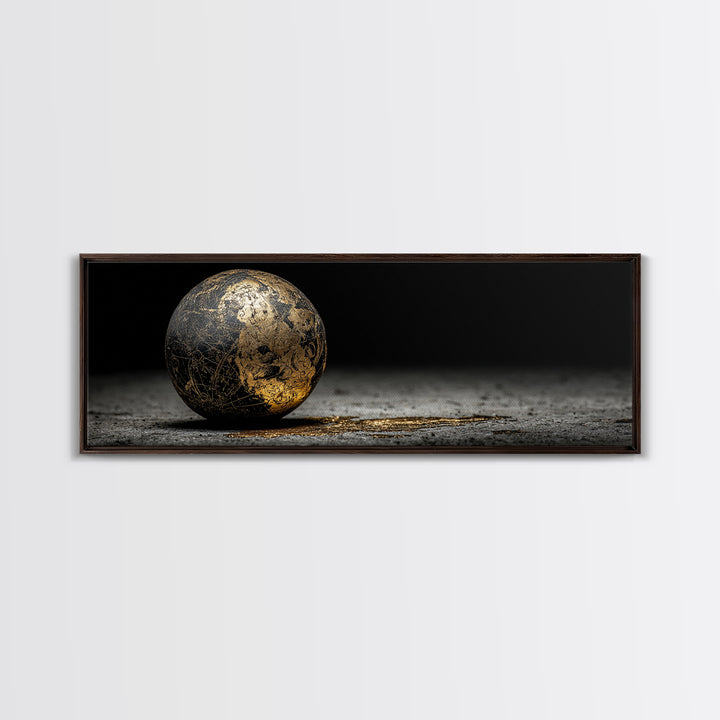 Norse Cosmos Orb Canvas Gold Art Nordic Mythology Canvas Art Viking Sphere Decor framed in authentic wood, Unique Dad Gift