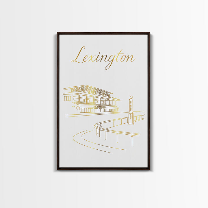 Lexington Travel Poster, Canvas Print, Gold Outline Poster Art, Lexington Wall Art, Gift For Travelers, Vintage Travel Print, Art Print