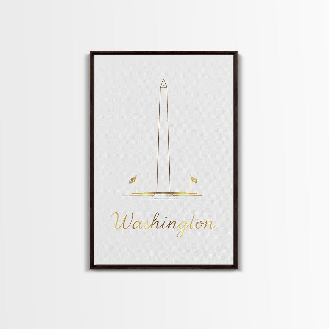 Washington DC Travel Poster, Canvas Print, Clean Sketch Wall Art, Washington DC Travel Art, Vintage City Art, City Art Print, Wall Art
