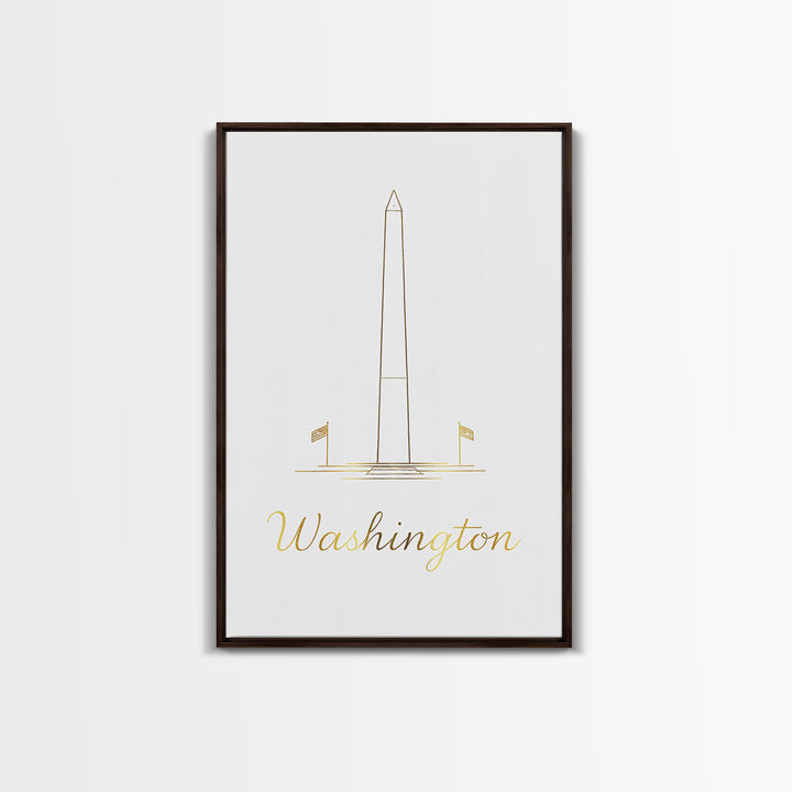 Washington DC Travel Poster, Canvas Print, Clean Sketch Wall Art, Washington DC Travel Art, Vintage City Art, City Art Print, Wall Art