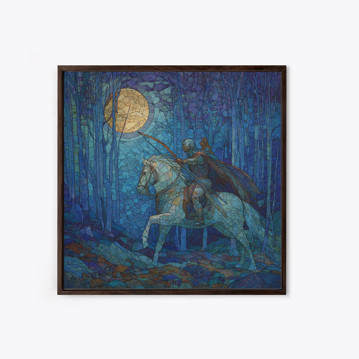 Centaur Archer in Misty Forest Framed Canvas Print, Mythological Art, Luxury Decor, Living Room Decor, Fine Art, Legend, MYT-1x1-40