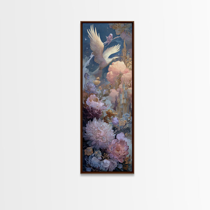 Icarus Falling Through Golden Sky and Feathers Canvas Print, Mythological Art, Wall Decor, Living Room Decor, Fine Art, Legend, MYT-1x3-40