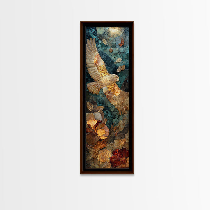 Icarus Falling Through Golden Sky and Feathers Canvas Print, Mythological Art, Printable Wall Art, Living Room Decor, Legend, MYT-1x3-64