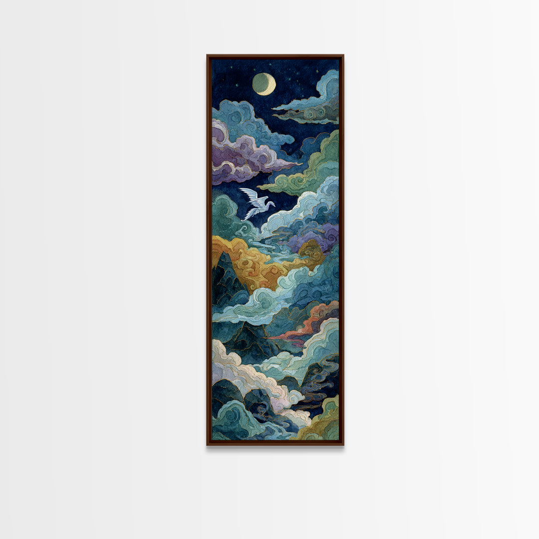 Pegasus Flying Above Cloud Kingdom Canvas Print, Mythological Art, Artwork, Living Room Decor, Legend, Gallery Wall Art, MYT-1x3-81