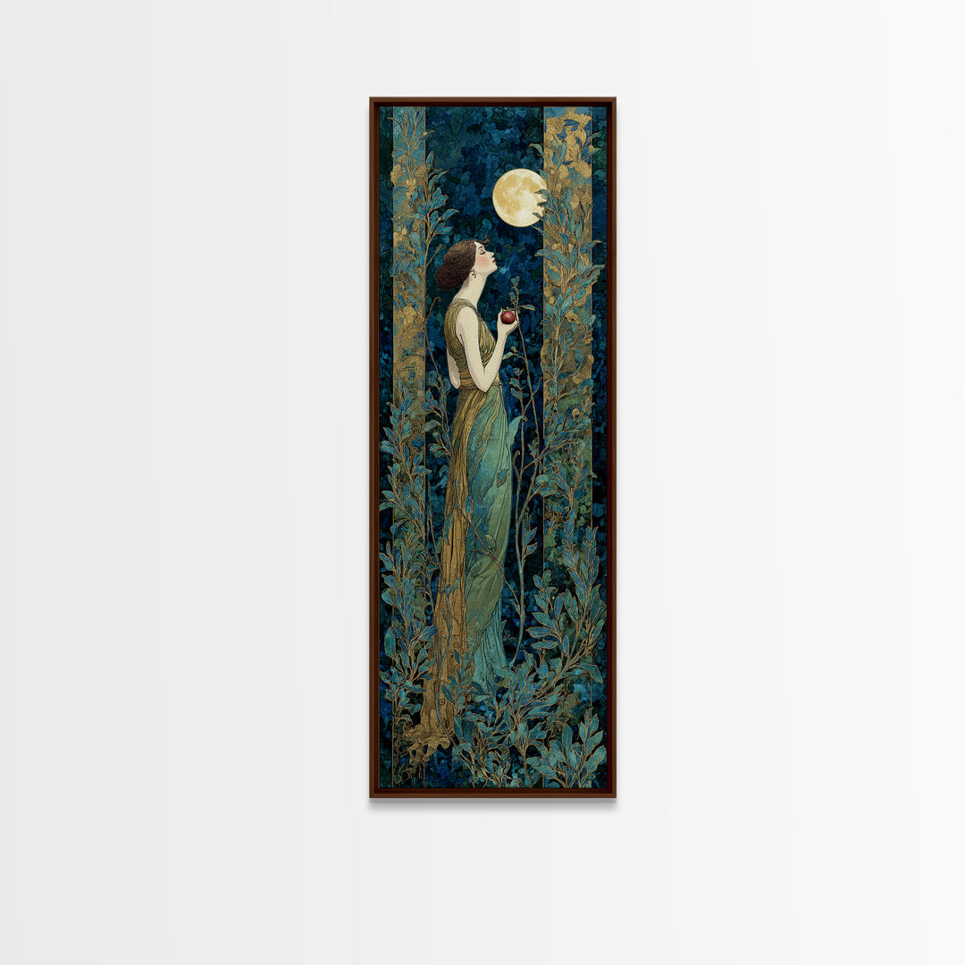Persephone Holding Pomegranate Framed Canvas Print, Mythological Art, Gallery Wall Art, Living Room Decor, Fine Art, Legend, MYT-1x3-91