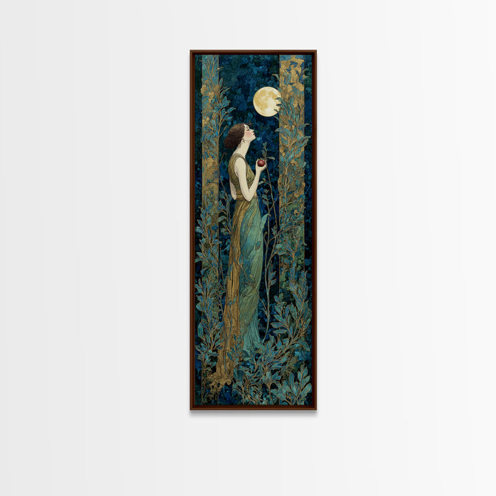 Persephone Holding Pomegranate Framed Canvas Print, Mythological Art, Gallery Wall Art, Living Room Decor, Fine Art, Legend, MYT-1x3-91