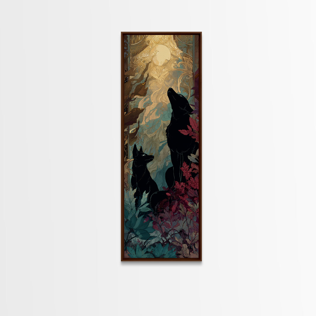 Hades and Cerberus Silhouette Framed Canvas Print, Mythological Art, Printable Art, Living Room Decor, Fine Art, Legend, MYT-1x3-92
