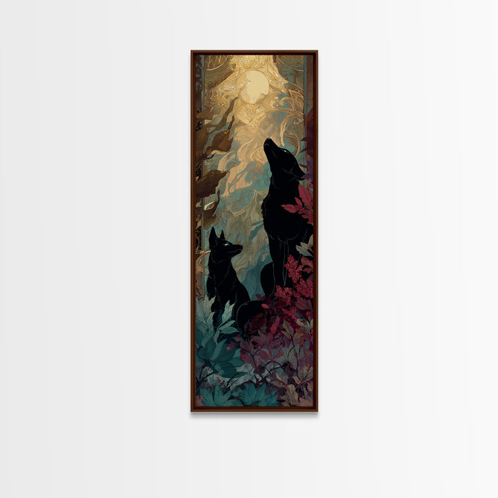 Hades and Cerberus Silhouette Framed Canvas Print, Mythological Art, Printable Art, Living Room Decor, Fine Art, Legend, MYT-1x3-92
