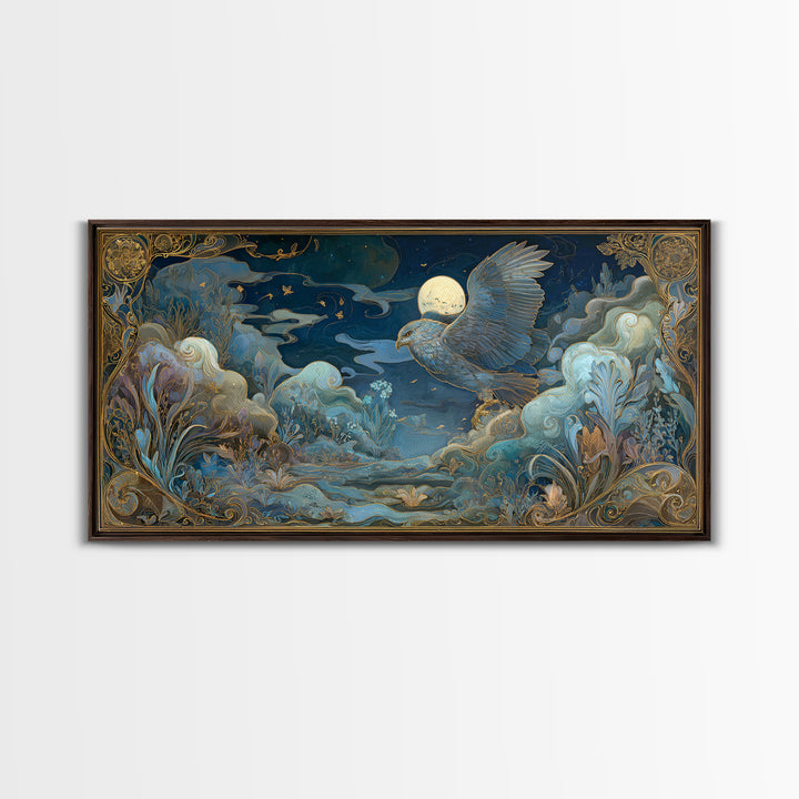 Zeus Eagle and Thundercloud Composition Framed Canvas Print, Mythological Art, Decor, Living Room Decor, Fine Art, Legend, MYT-2x1-43