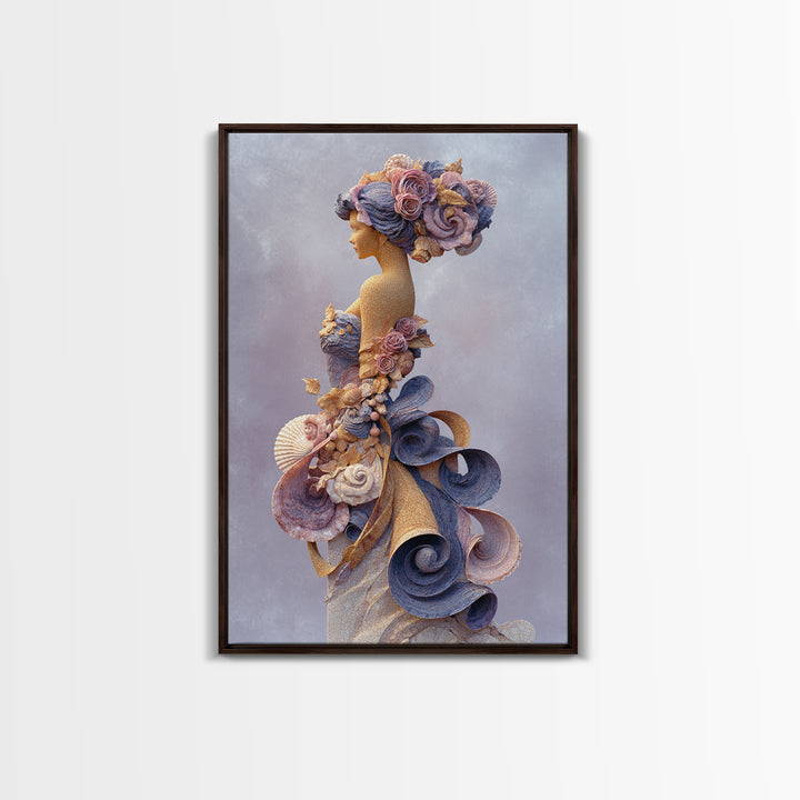 Roman Venus Figure Framed Canvas Print, Mythological Art, Statement Artwork, Living Room Decor, Fine Art, Legend, Wall Decor, MYT-2x3-2