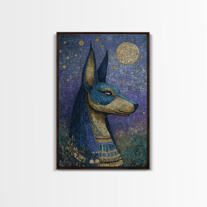 Anubis Profile with Desert Stars Canvas Print, Mythological Art, Printable Art, Living Room Decor, Legend, Unique Home Decor, MYT-2x3-91